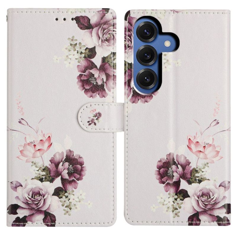 Læder Cover Samsung Galaxy S26 Plus Telefon Etui Rosenkorsmønster