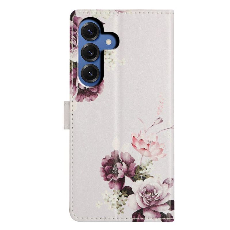Læder Cover Samsung Galaxy S26 Plus Telefon Etui Rosenkorsmønster