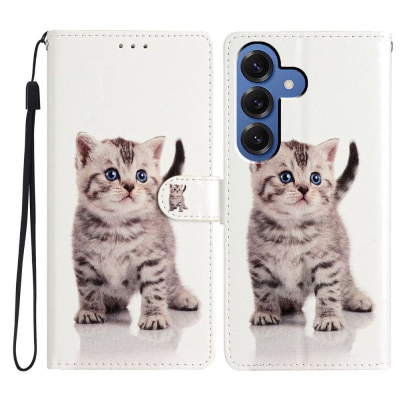 Læder Cover Samsung Galaxy S26 Plus Telefon Etui Sød Kat