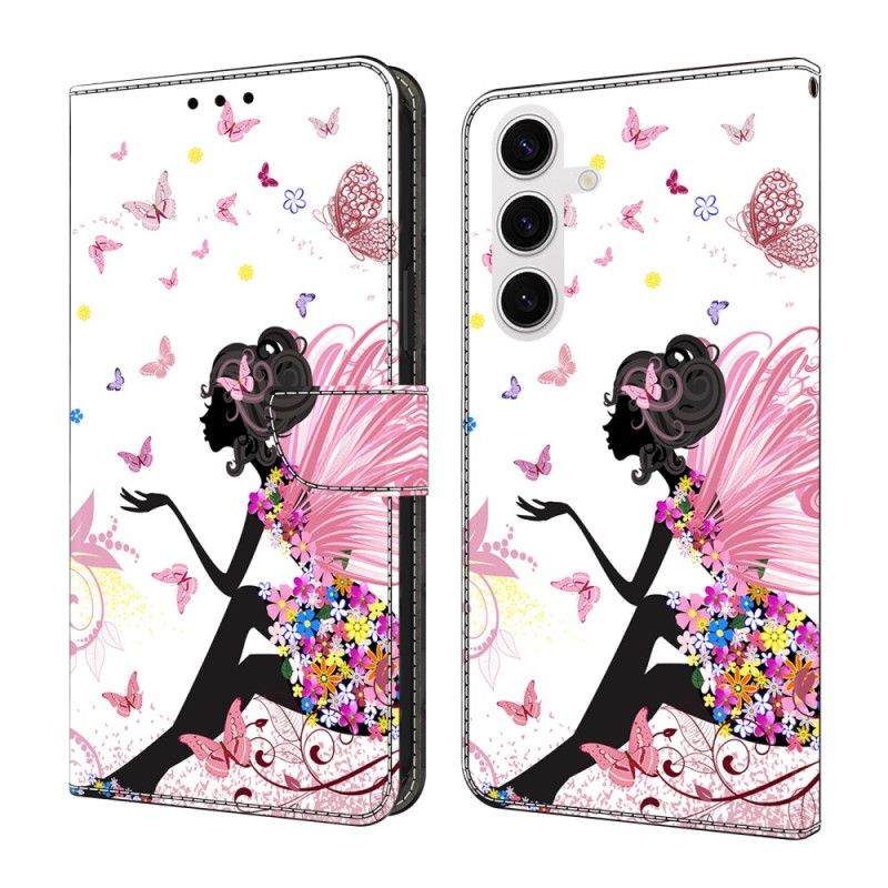 Læder Cover Samsung Galaxy S26 Plus Telefon Etui Sommerfuglekvinde