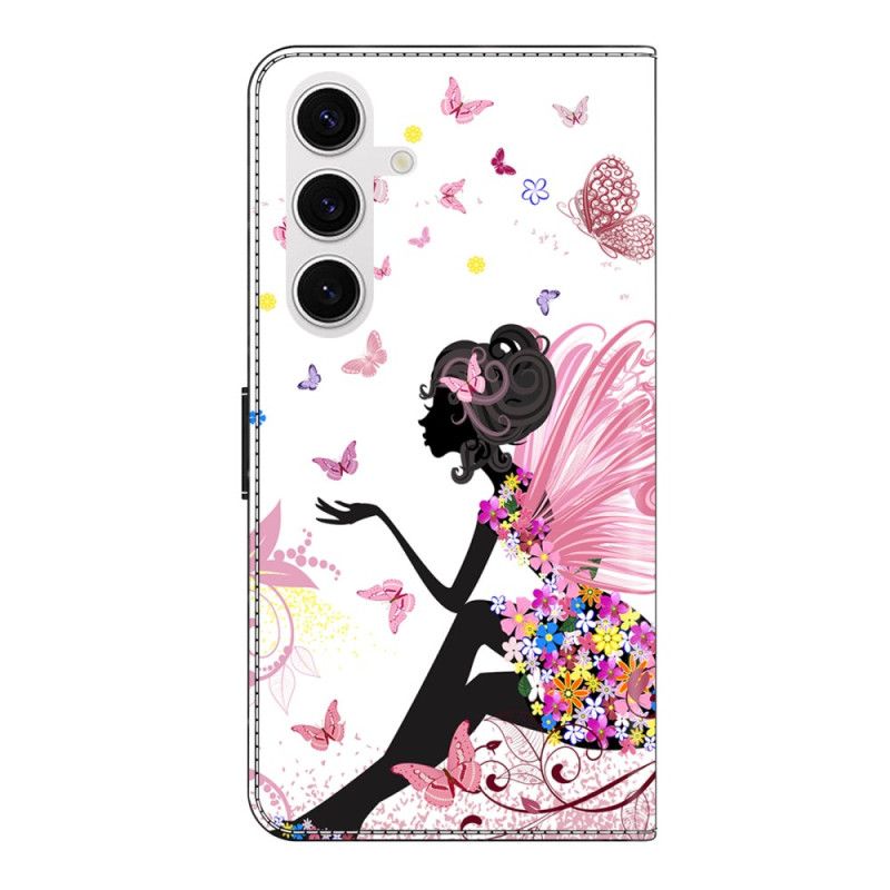 Læder Cover Samsung Galaxy S26 Plus Telefon Etui Sommerfuglekvinde