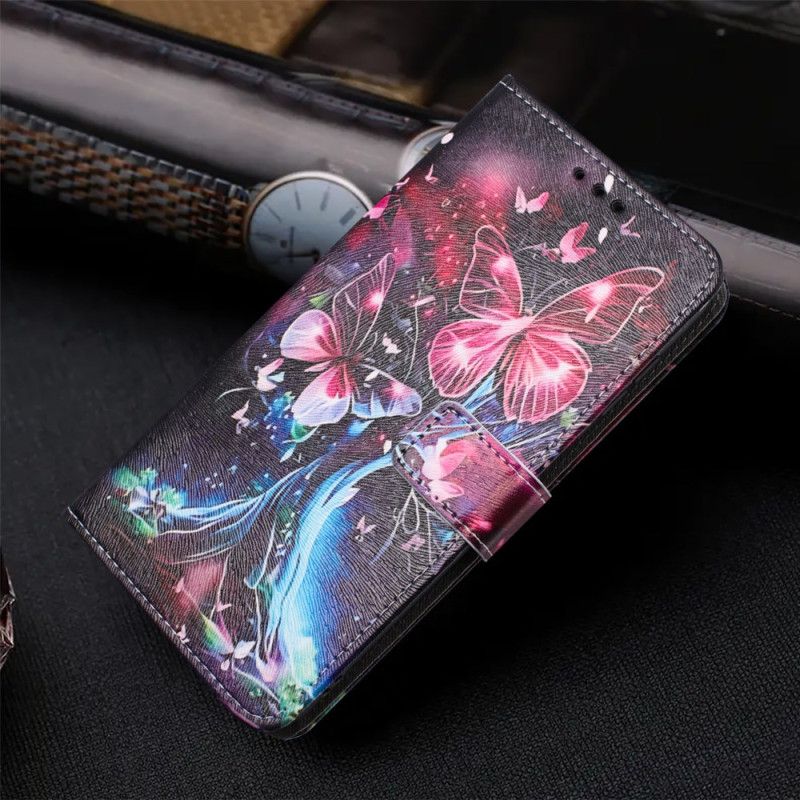Læder Cover Samsung Galaxy S26 Plus Telefon Etui Sommerfugletræ