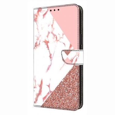 Læder Cover Samsung Galaxy S26 Plus Trekantet Marmormønster