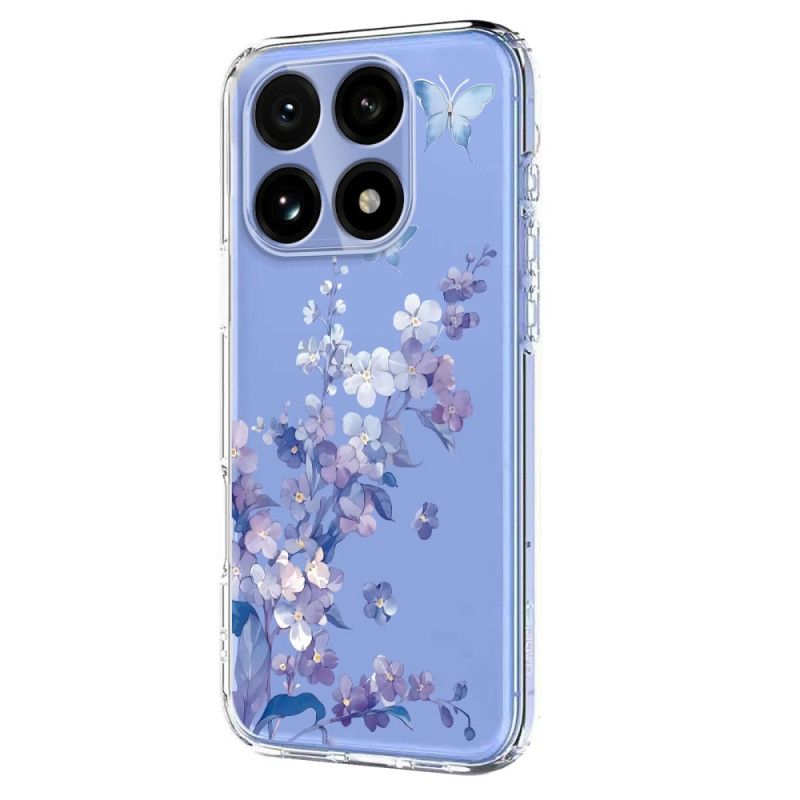 Cover Xiaomi 15t Transparent Blomstermønster