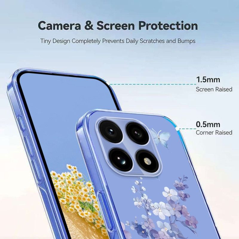 Cover Xiaomi 15t Transparent Blomstermønster