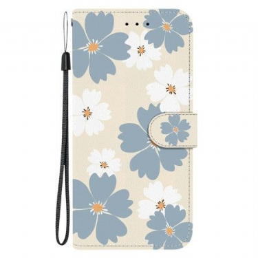 Flip Cover Til Xiaomi 15t Blå Og Hvide Margueritter