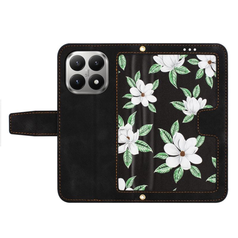 Flip Cover Til Xiaomi 15t Blomsterdesign Med Rem