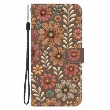 Flip Cover Xiaomi 15t Brune Blomster