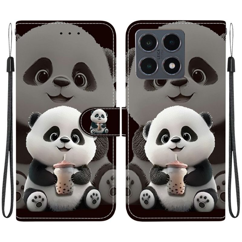 Flip Cover Xiaomi 15t Pandamønster