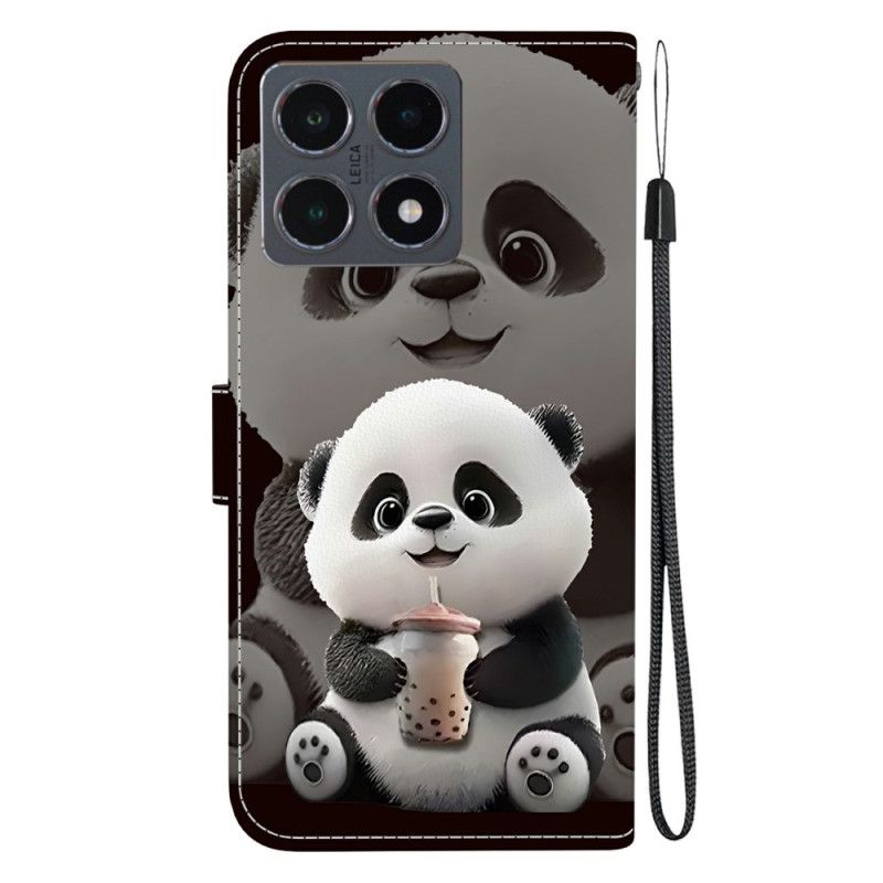 Flip Cover Xiaomi 15t Pandamønster