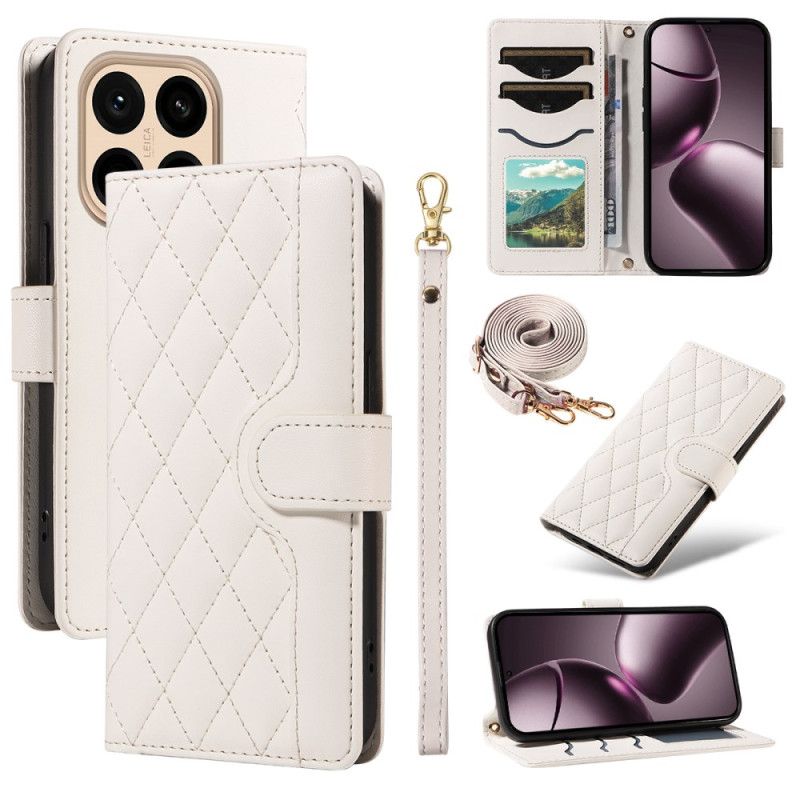 Flip Cover Xiaomi 15t Quiltet Med Rem Og Skulderrem