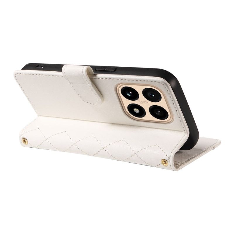 Flip Cover Xiaomi 15t Quiltet Med Rem Og Skulderrem