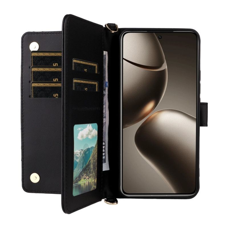 Flip Cover Xiaomi 15t Quiltet Med Skulderrem Og Håndledsrem