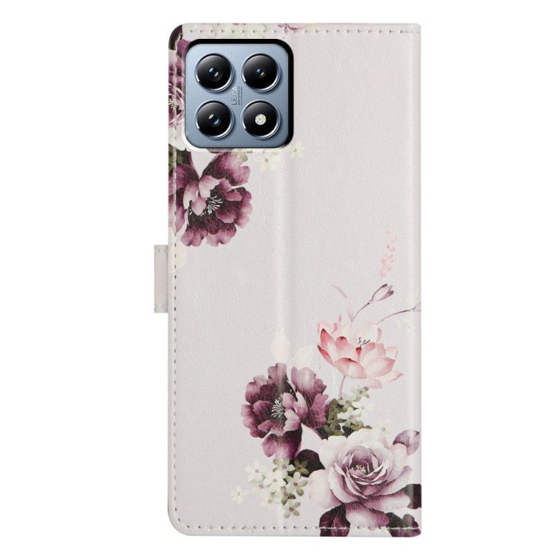 Læder Cover Xiaomi 15t Lilla Roser