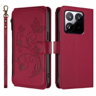 Læder Cover Xiaomi 15t Telefon Etui 6 Rfid-kortholdere Og Snor