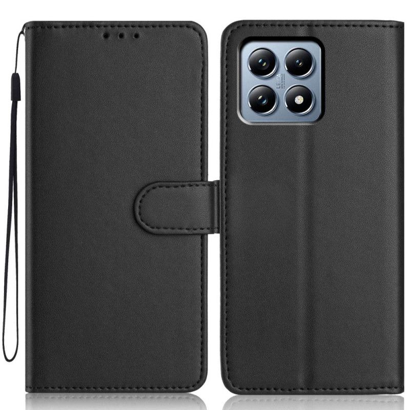 Læder Cover Xiaomi 15t Telefon Etui Ensfarvet Lædereffekt