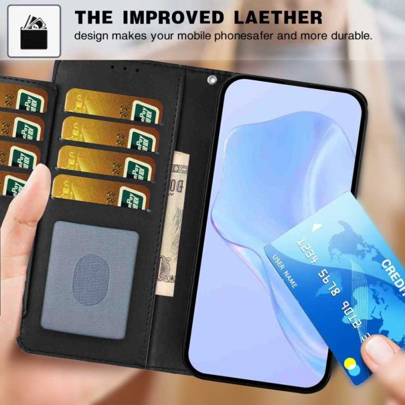 Læder Cover Xiaomi 15t Telefon Etui Ensfarvet Lædereffekt