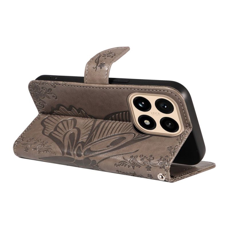 Læder Cover Xiaomi 15t Telefon Etui Grafisk Sommerfugl