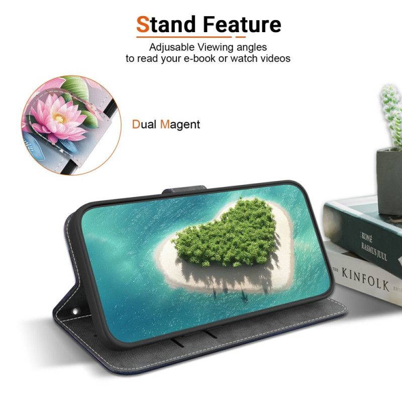 Læder Cover Xiaomi 15t Telefon Etui Lotusmønster