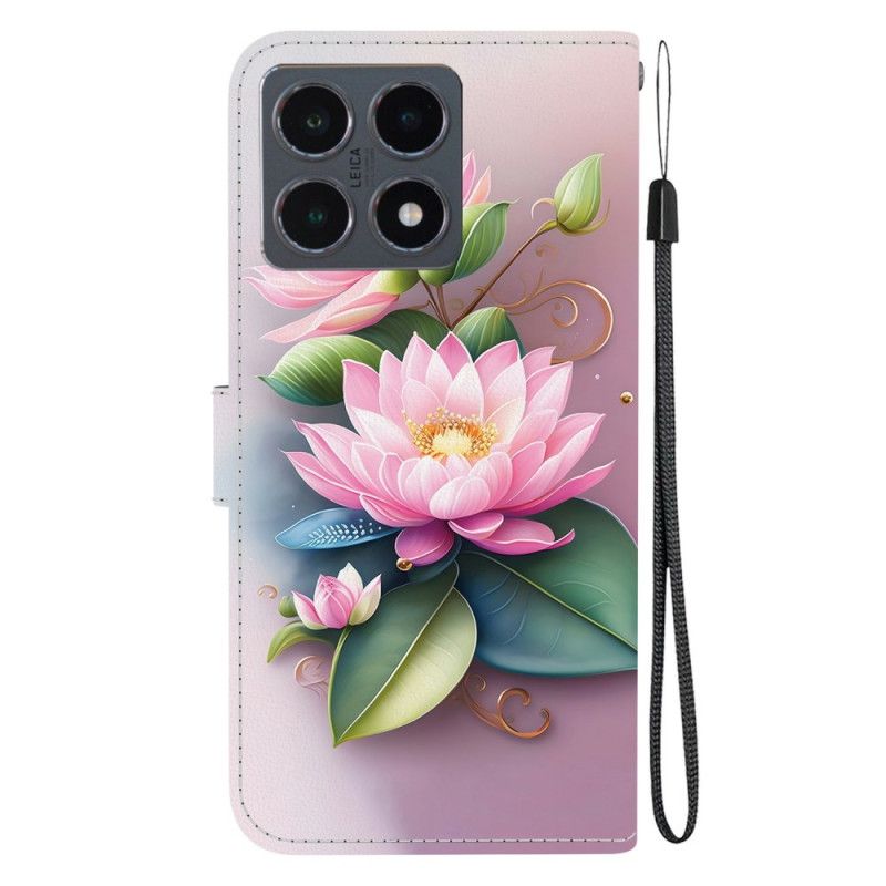 Læder Cover Xiaomi 15t Telefon Etui Lotusmønster