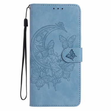 Læder Cover Xiaomi 15t Telefon Etui Sommerfugle- Og Blomsterprint
