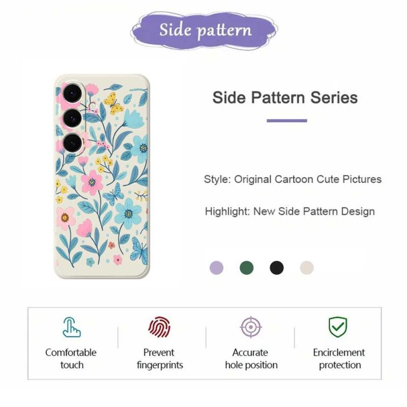 Cover Samsung Galaxy S25 Fe Blomstersilikone