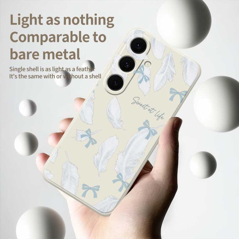 Cover Samsung Galaxy S25 Fe Hvid Fjersilikone