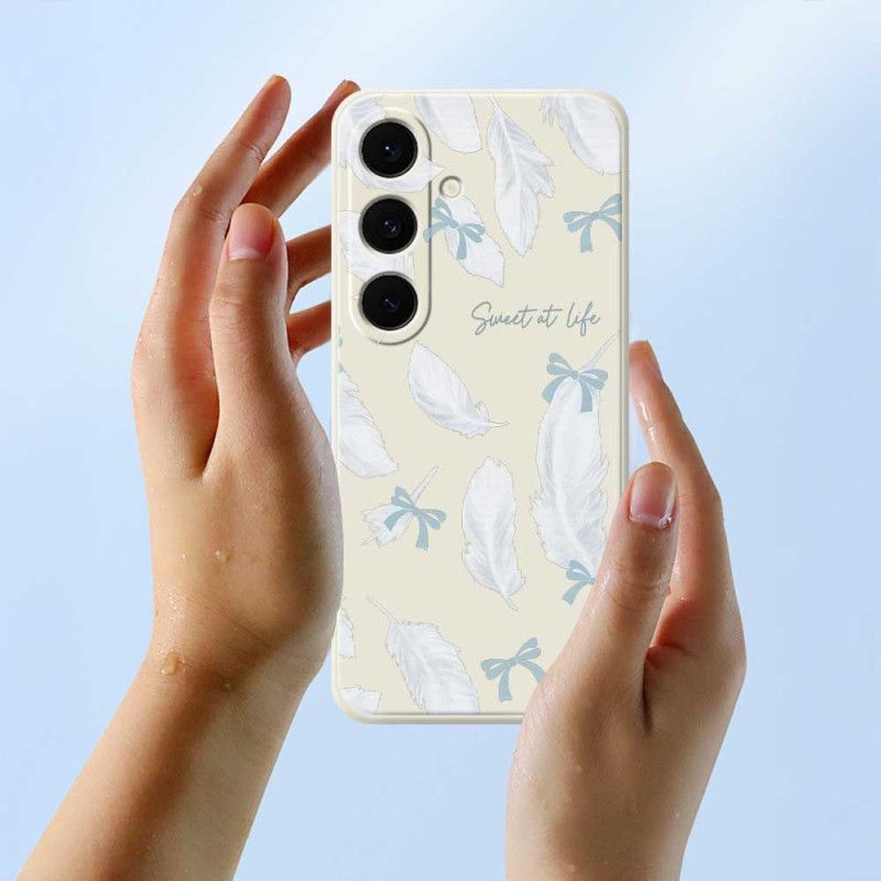 Cover Samsung Galaxy S25 Fe Hvid Fjersilikone