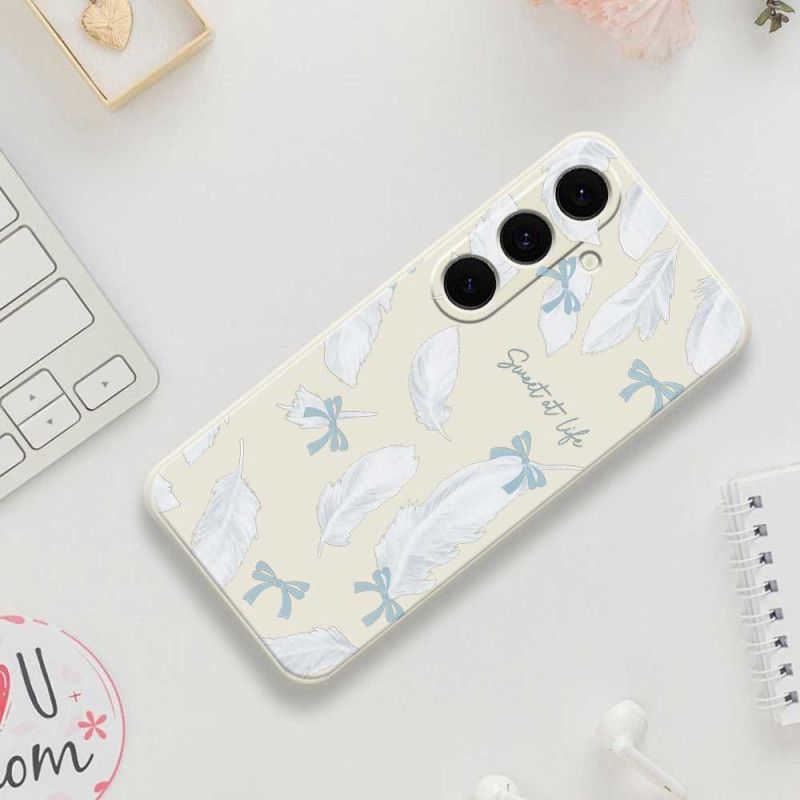 Cover Samsung Galaxy S25 Fe Hvid Fjersilikone