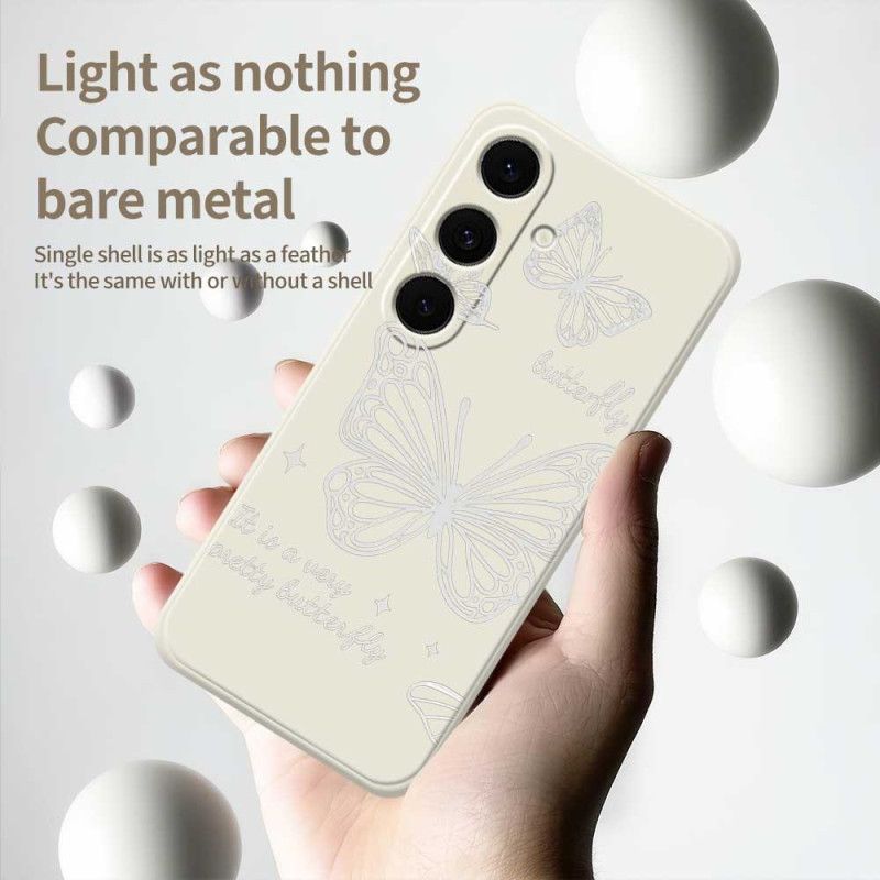 Cover Samsung Galaxy S25 Fe Hvid Sommerfuglesilikone