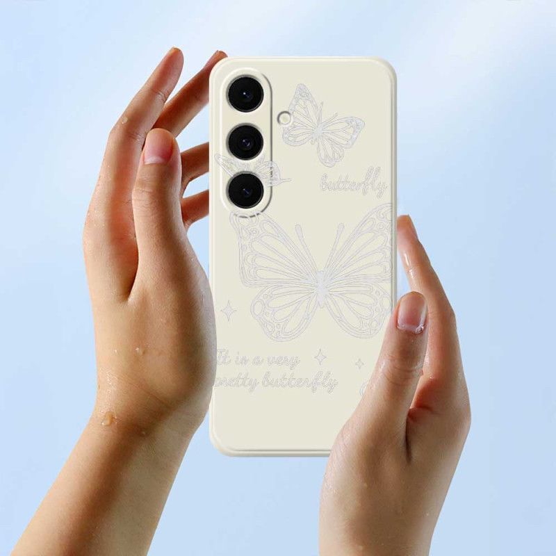 Cover Samsung Galaxy S25 Fe Hvid Sommerfuglesilikone