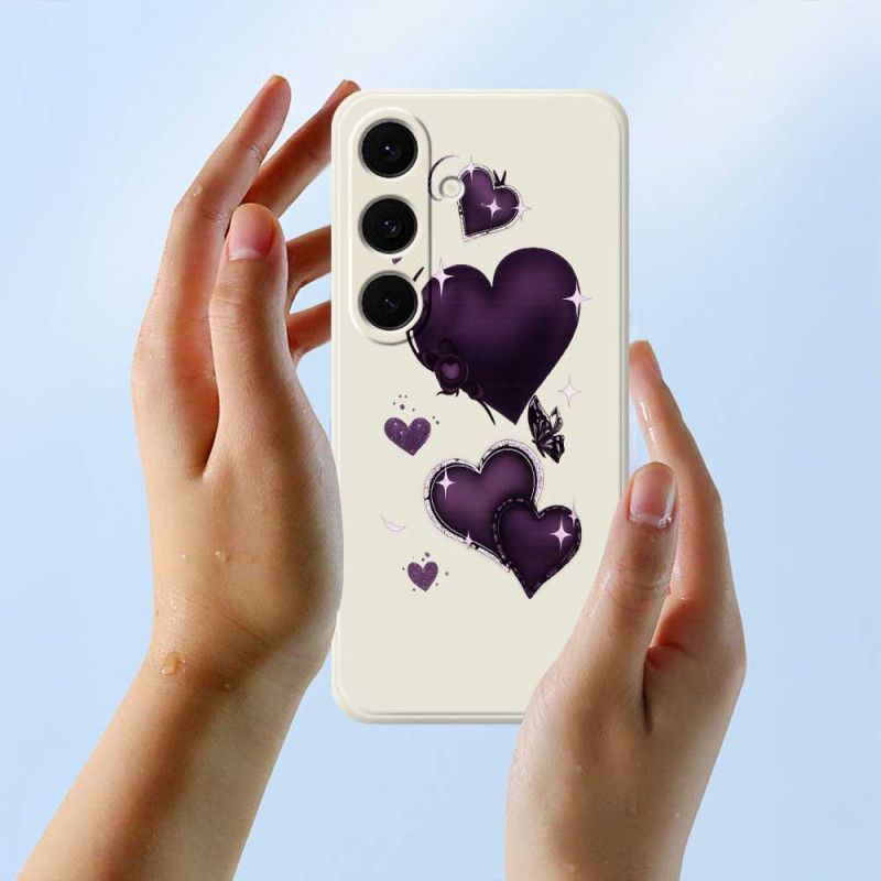 Cover Samsung Galaxy S25 Fe Lilla Hjertesilikone