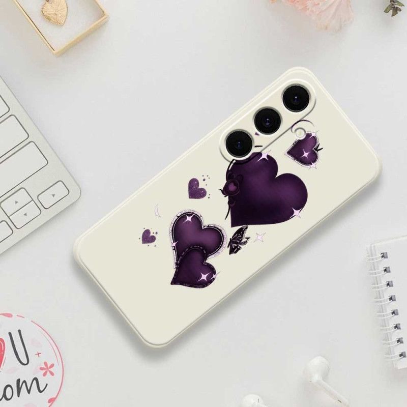 Cover Samsung Galaxy S25 Fe Lilla Hjertesilikone
