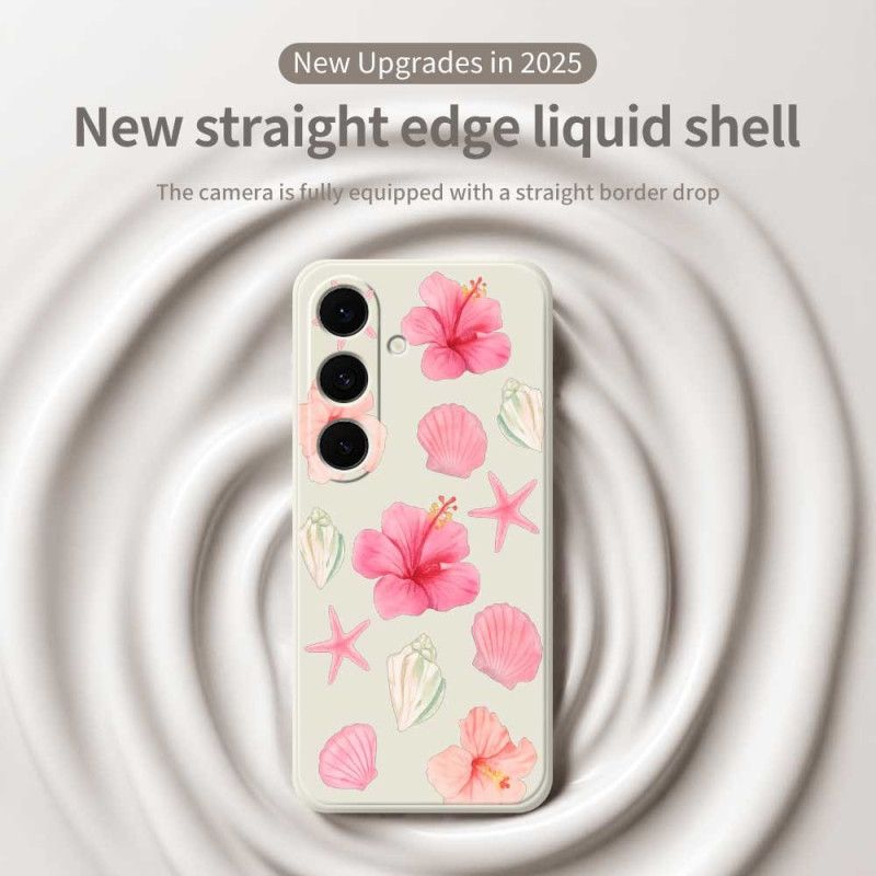 Cover Samsung Galaxy S25 Fe Telefon Etui Blomst- Og Skalsilikone