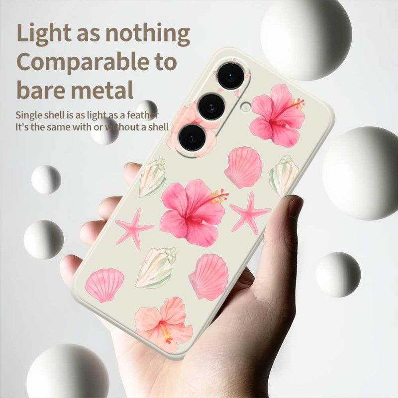 Cover Samsung Galaxy S25 Fe Telefon Etui Blomst- Og Skalsilikone