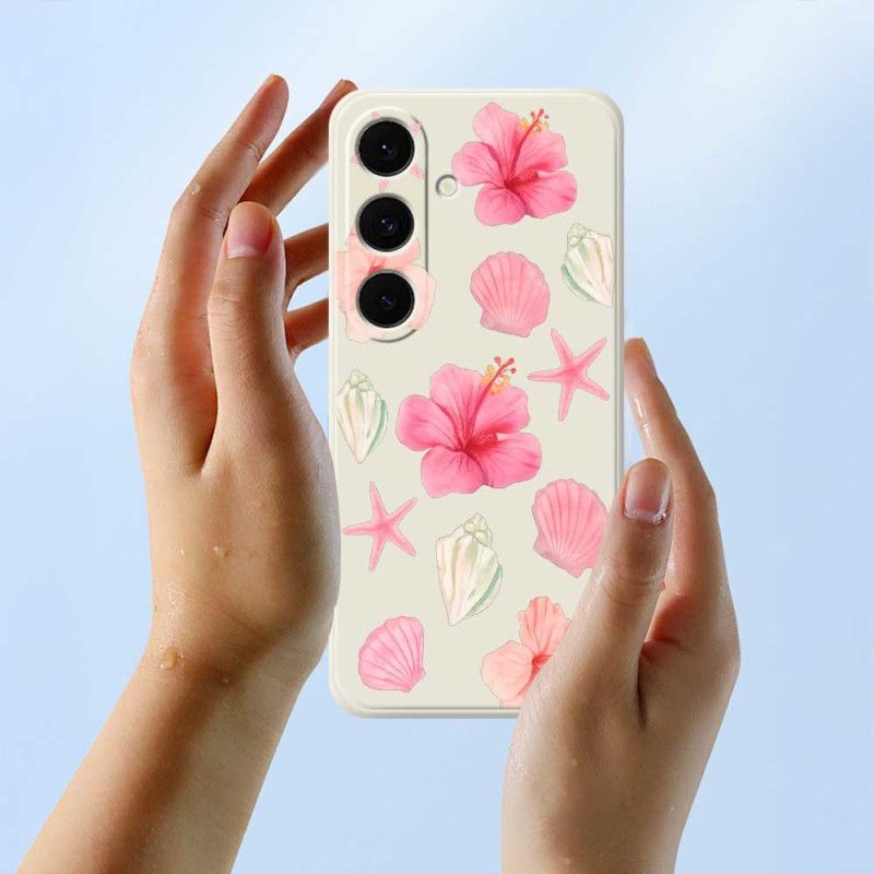 Cover Samsung Galaxy S25 Fe Telefon Etui Blomst- Og Skalsilikone