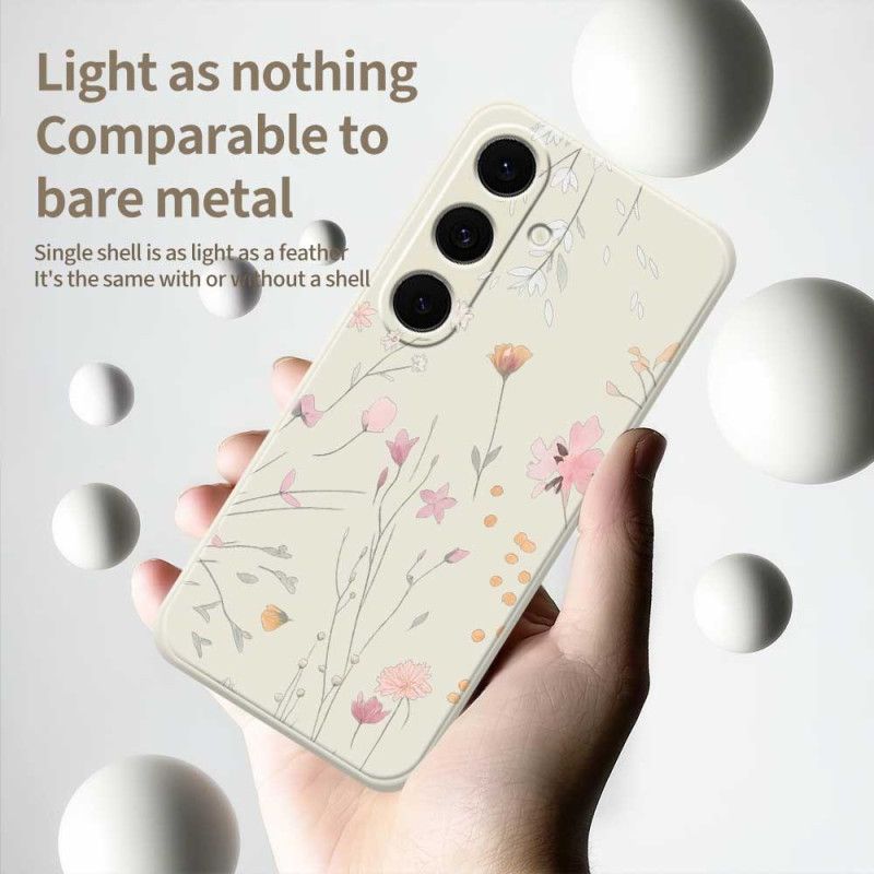 Cover Samsung Galaxy S25 Fe Telefon Etui Farverige Silikoneblomster