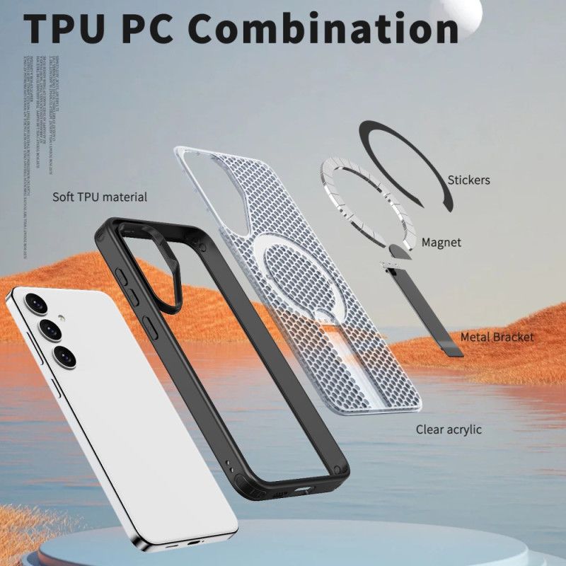 Cover Samsung Galaxy S25 Fe Telefon Etui Magsafe Med Tekstureret Design-holder