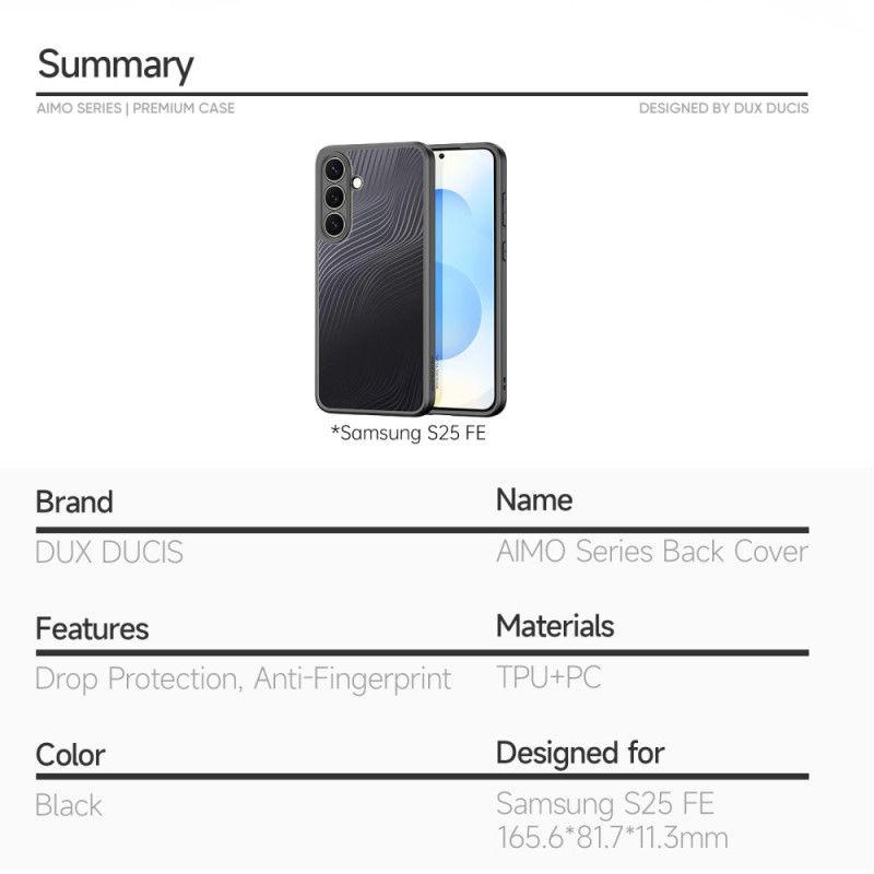 Cover Til Samsung Galaxy S25 Fe Aimo-serien Dux Duci