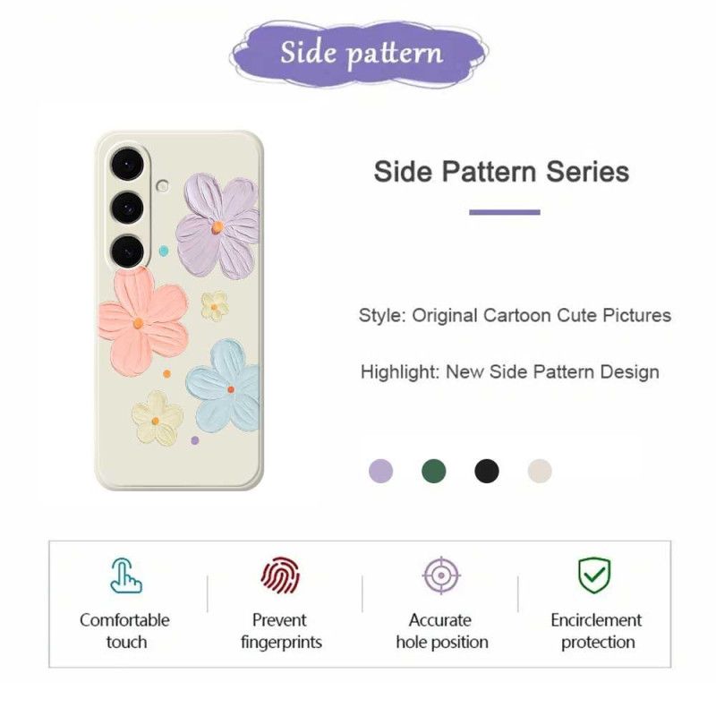 Cover Til Samsung Galaxy S25 Fe Pastelblomstsilikone