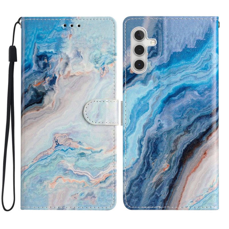 Flip Cover Samsung Galaxy S25 Fe Blå Marmor