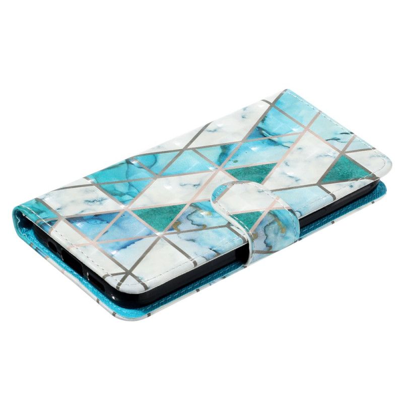 Flip Cover Samsung Galaxy S25 Fe Blå Marmor Med Snor