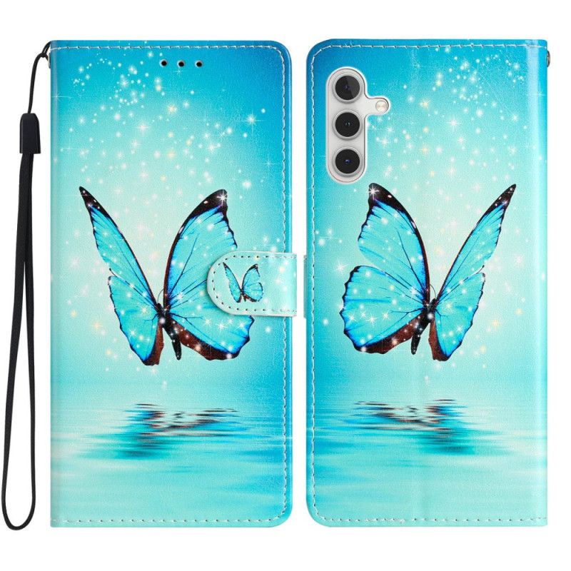 Flip Cover Samsung Galaxy S25 Fe Blå Sommerfugl