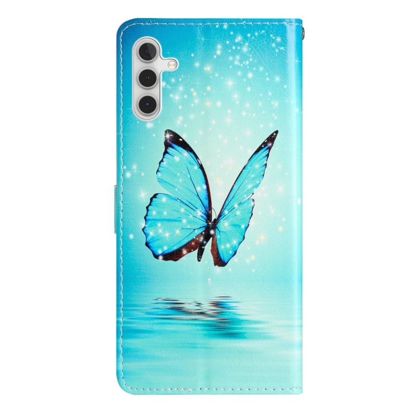 Flip Cover Samsung Galaxy S25 Fe Blå Sommerfugl