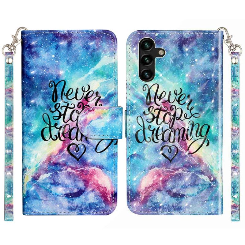 Flip Cover Samsung Galaxy S25 Fe Hold Aldrig Op Med At Drømme Med Snor