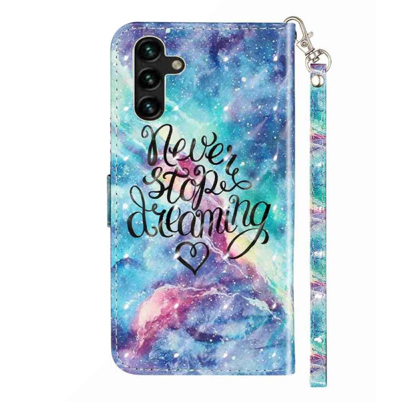 Flip Cover Samsung Galaxy S25 Fe Hold Aldrig Op Med At Drømme Med Snor
