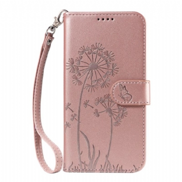 Flip Cover Samsung Galaxy S25 Fe Mælkebøttemønster Med Rem