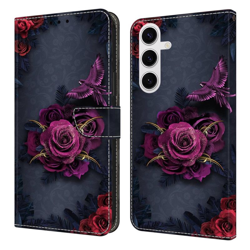 Flip Cover Samsung Galaxy S25 Fe Mørke Roser