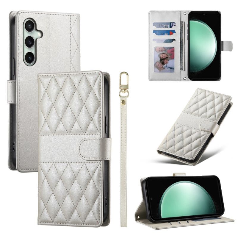 Flip Cover Samsung Galaxy S25 Fe Quiltet Pung Med Stropper