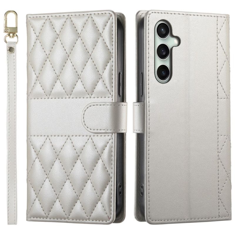 Flip Cover Samsung Galaxy S25 Fe Quiltet Pung Med Stropper